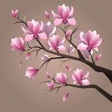 Fleurs de magnolia - Papier peint