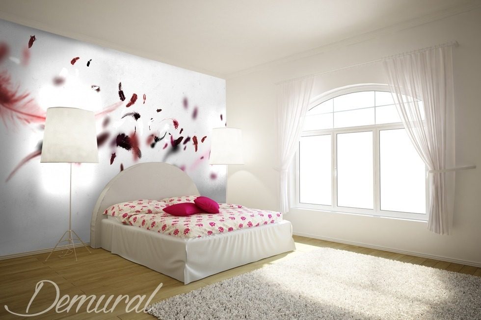 Une couette rose Papier peint pour le chambres à coucher Papiers peints Demural
