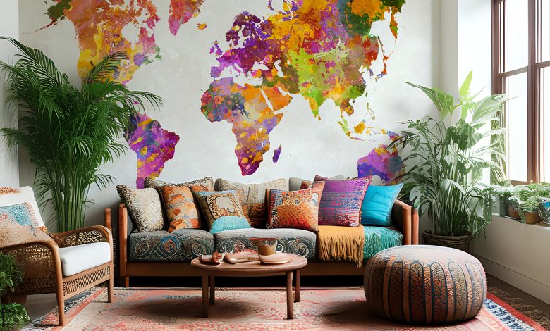 le monde en couleurs papiers peints cartes du monde papiers peints demural