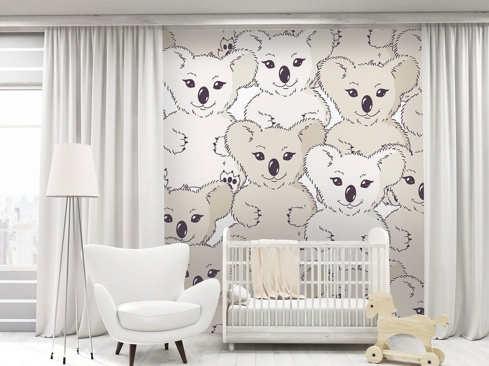 Koala sur le mur Papier peint pour la chambre d'enfant Papiers peints Demural